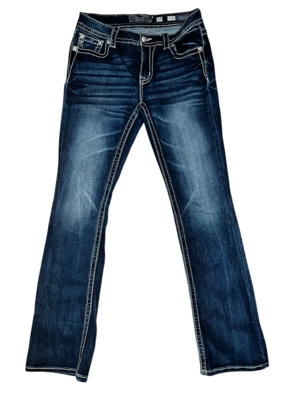 Miss Me Angel Wing Embellished Mid Rise Slim Boot Jeans Size 29